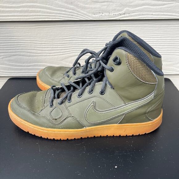 Nike Men's Son of Force Mid Loden Green Leather Shoes Sneakers Size 12 - Picture 4 of 11
